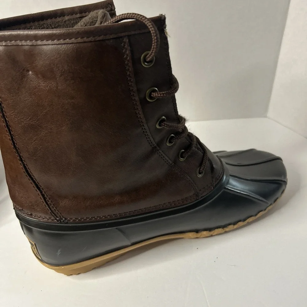 Weatherproof Vintage Men's Adam Duck Boots Chocolate/Brown Leather, Size14  M
